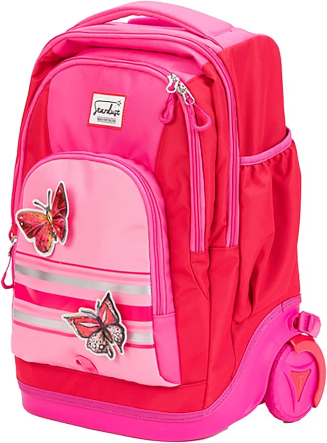 okiedog Stardust Weitere Ansicht des rosa Schulrucksacks mit Schmetterlingen