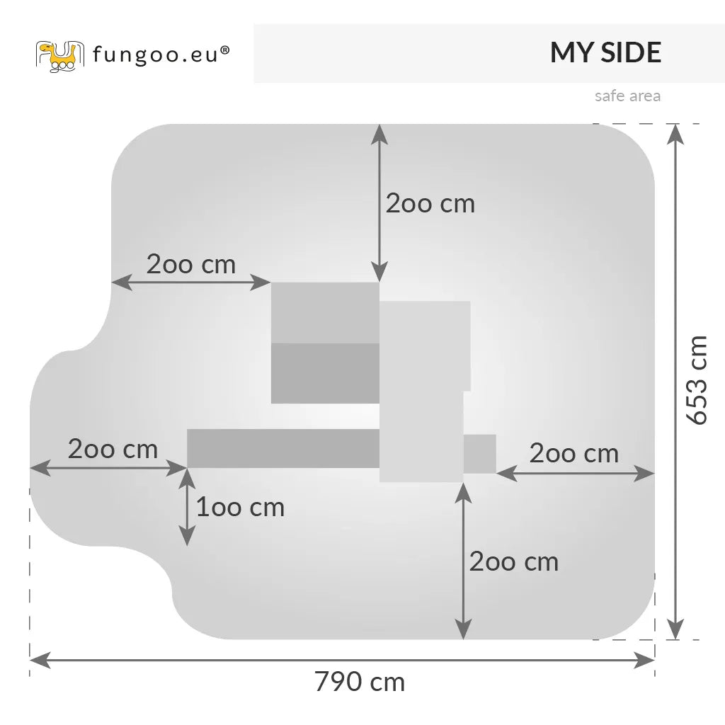 Fungoo My Side Holzhaus mit Rutsche, Leiter, Griffe und Steuerrad