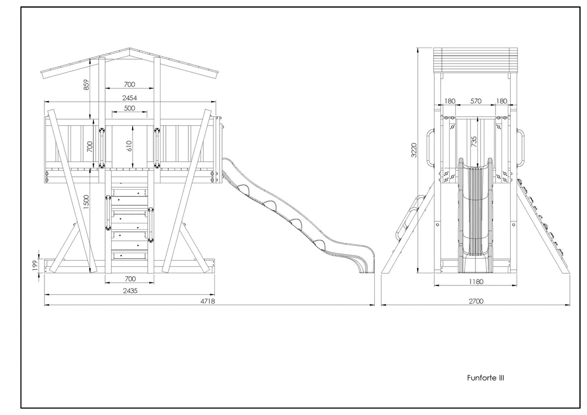 FunForte III – Spielturm mit Dach und Sandkasten – Produktbild 10280_Funforte_III_size