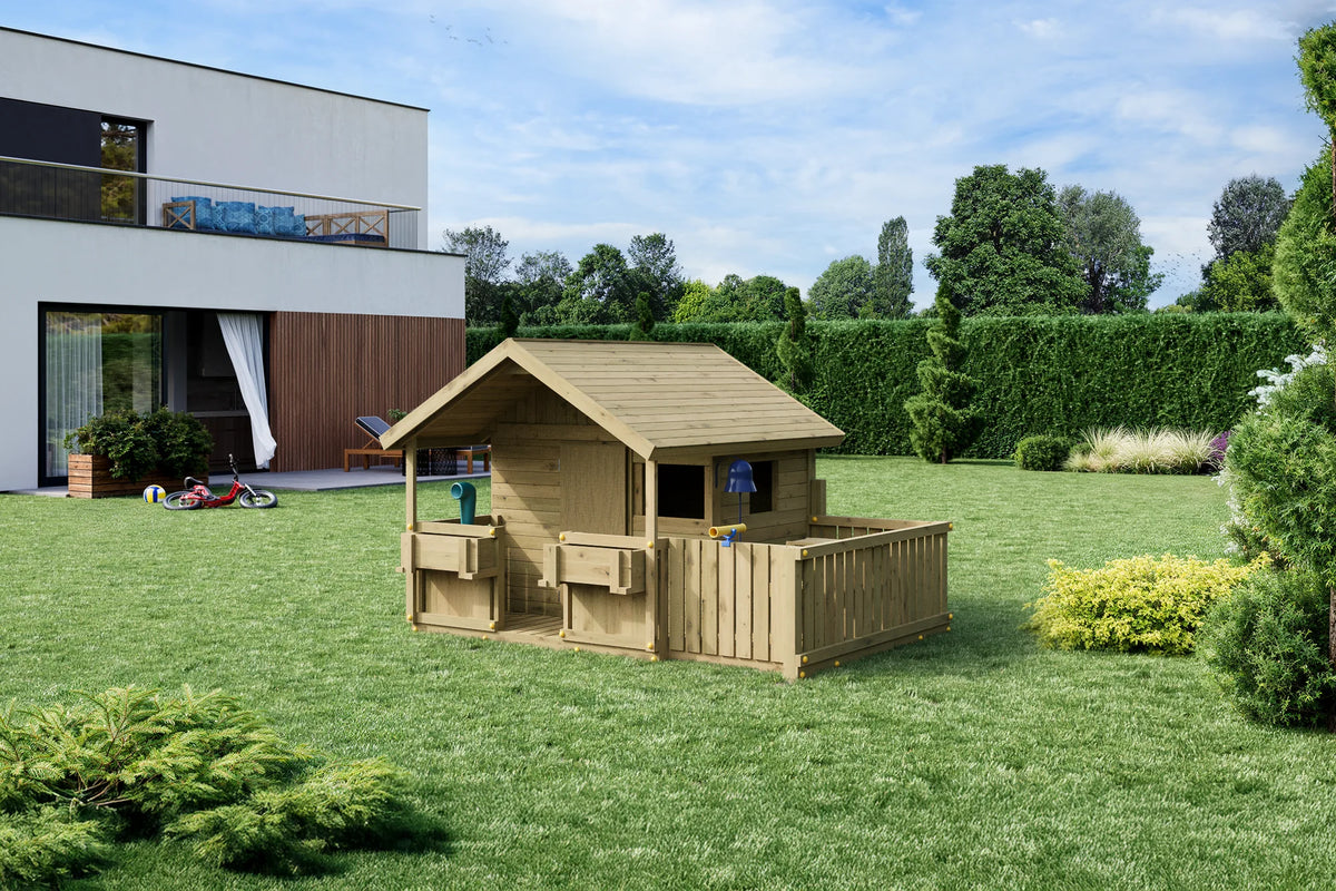 Fungoo Sunny Bandcorner aus einer weiteren Gartenperspektive.