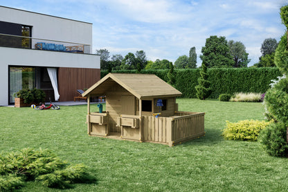 Fungoo Sunny Bandcorner aus einer weiteren Gartenperspektive.
