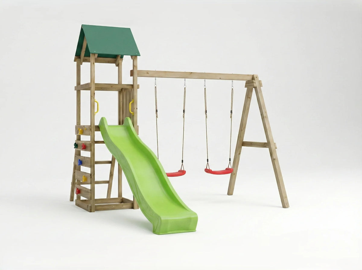 Kinder spielen am MaxPlay 2.1 Spielturm.