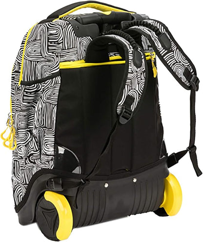 okiedog Stardust Detailansicht des schwarz-weiß gestreiften Schulrucksacks