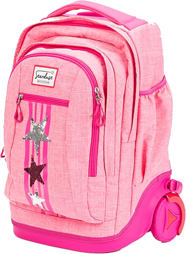 okiedog Stardust Schulrucksack-Trolley mit Sternenmuster, rosa