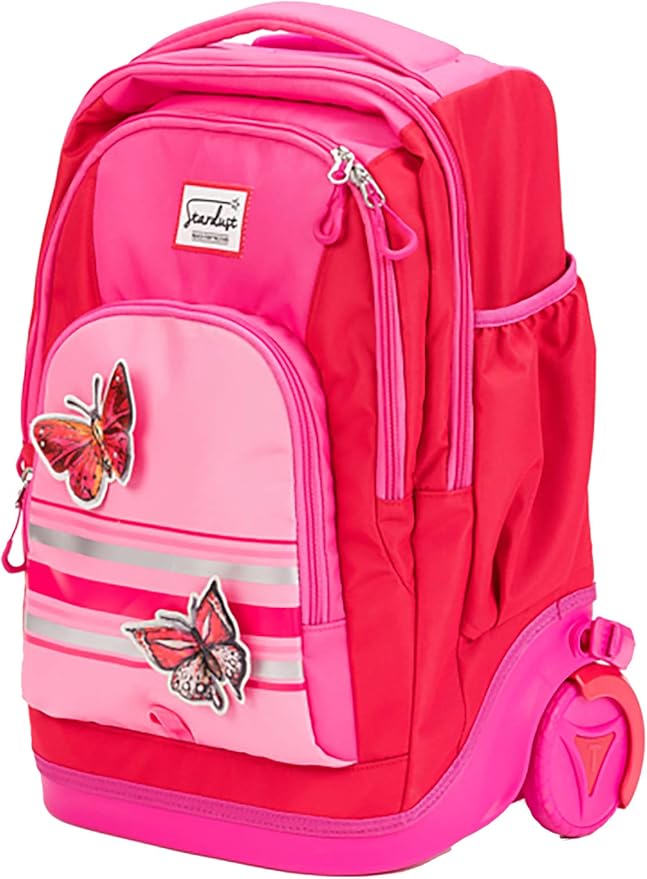 okiedog Stardust Schulrucksack-Trolley mit Schmetterlingsmotiv, rosa