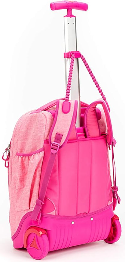 okiedog Stardust Rückansicht des rosa Schulrucksacks mit Sternen