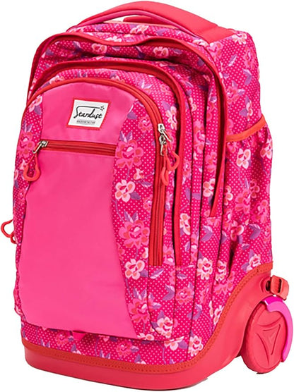 okiedog Stardust Schulrucksack-Trolley mit Blumenmuster, rosa