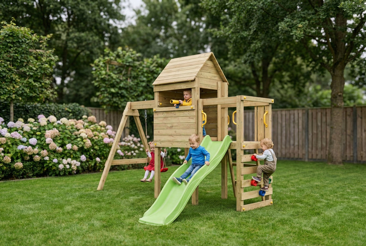 Fungoo Luomi Spielturm mit Rutsche