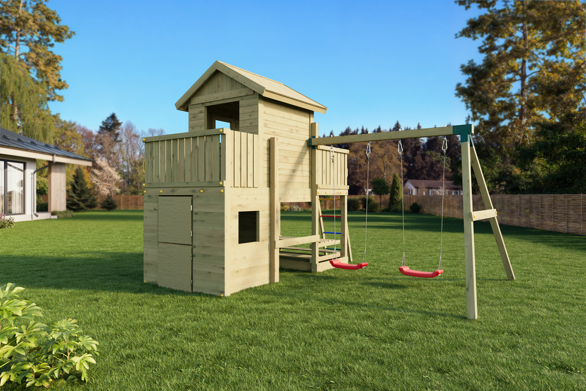 Fungoo Multifort Spielturm Seitenansicht