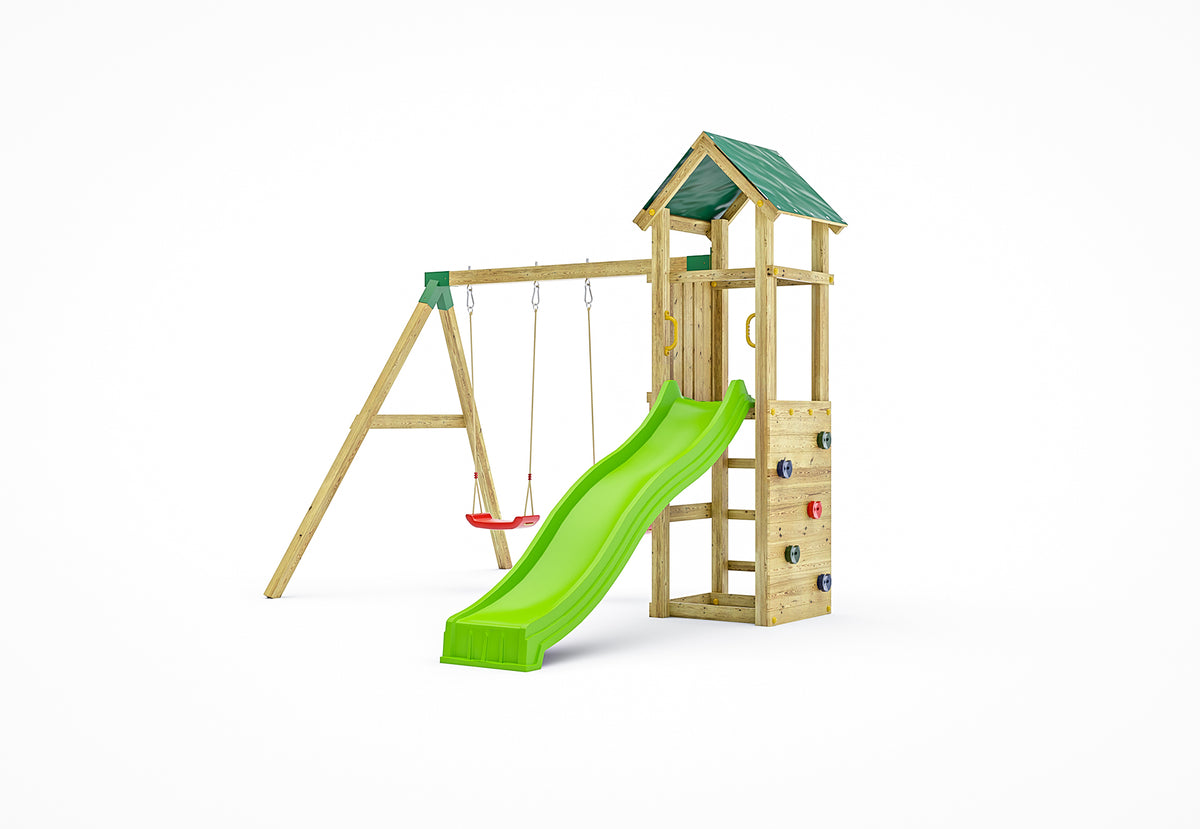 Fungoo Charly Spielturm mit Rutsche und Schaukel