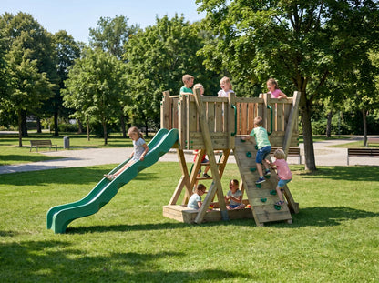 FunForte I – Spielturm mit Rutsche – Produktbild T-10270-P-K-XD_FF_Tower1_KDI_DeepGreen_Slide_0133