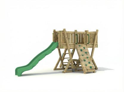 FunForte II – Spielturm mit Rutsche – Produktbild T-10275-P-K-XD_FF_Tower2_KDI_DeepGreen_Slide_0_26