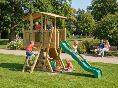 FunForte IV – Spielturm mit Dach und Picknicktisch – Produktbild T-10285-P-K-XD_FF_Tower4_KDI_DeepGreen_Slide_0_15