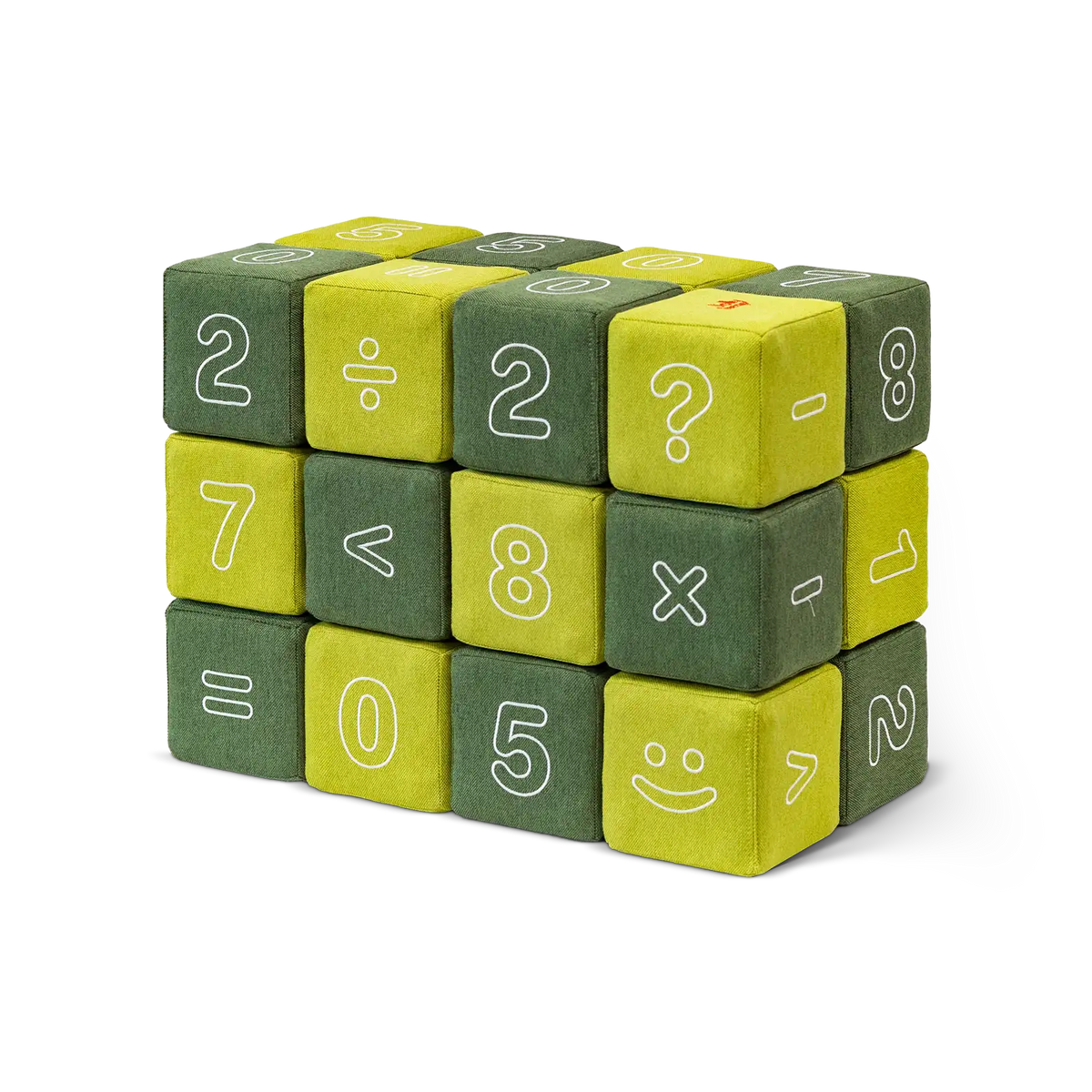 JOLLY HEAP Numo 24 – Set aus grünen Magnetwürfeln mit Ziffern und Rechenzeichen