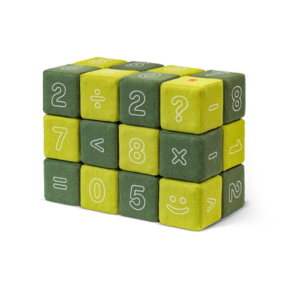 JOLLY HEAP Numo 24 – Set aus grünen Magnetwürfeln mit Ziffern und Rechenzeichen