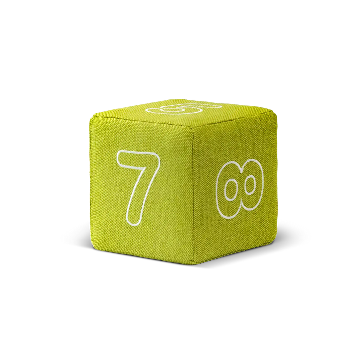 JOLLY HEAP Numo – limettengrüner Magnetwürfel mit aufgestickten Ziffern