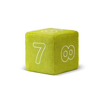 JOLLY HEAP Numo – limettengrüner Magnetwürfel mit aufgestickten Ziffern