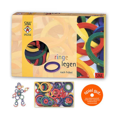 SINA Ringe Legen – bunte Holzringe und Halbringe in drei Größen