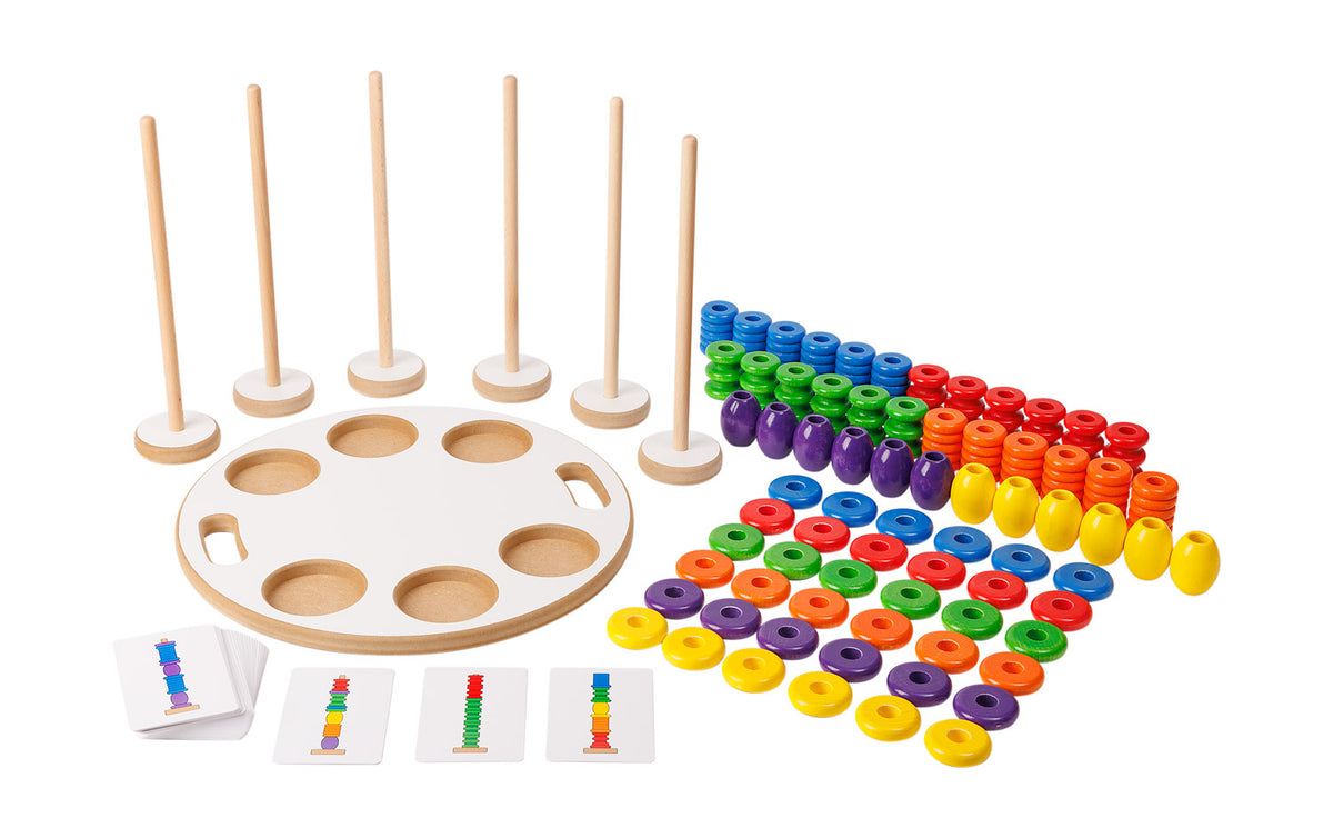 Buntes SINA Schmuckformen-Steckspiel mit Stecktürmen