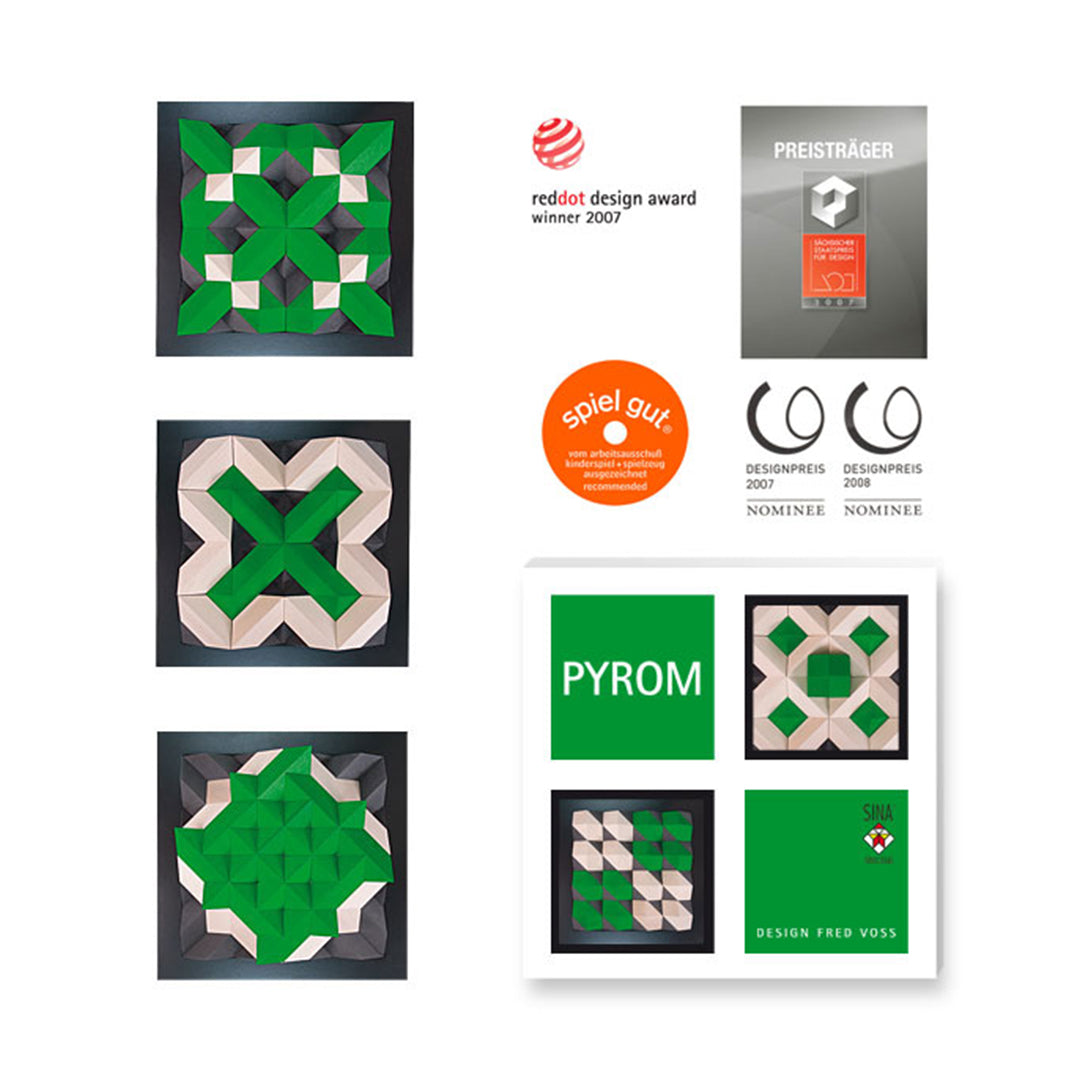 SINA PYROM Grün geometrisches Bauspiel